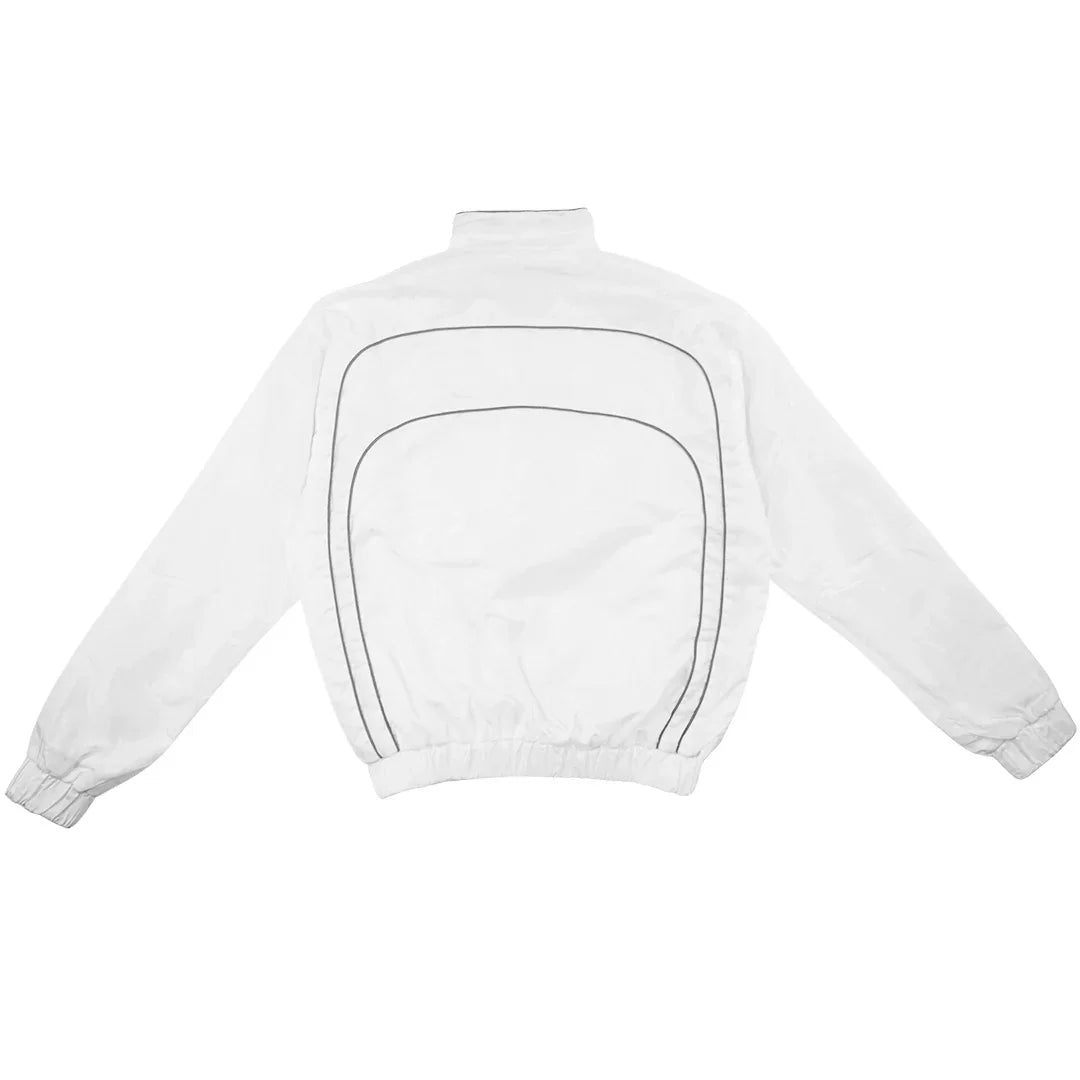 “RADIANT AURA” NYLON TRACK JACKET (WHITE)