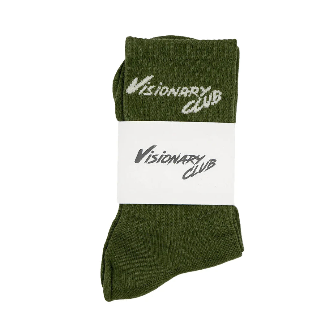 VISIONARY CREW SOCKS (OLIVE GREEN)