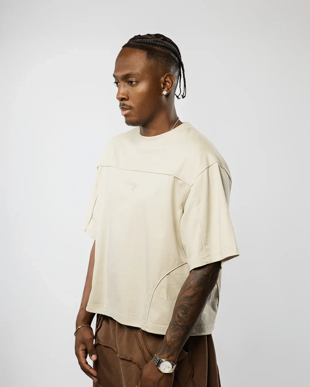 VISIONARY STATEMENT BOXY TEE ( TAN )